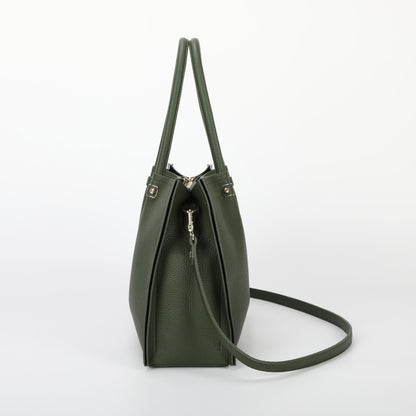 BORSA A SPALLA CON RIFINITURE IN TINTA