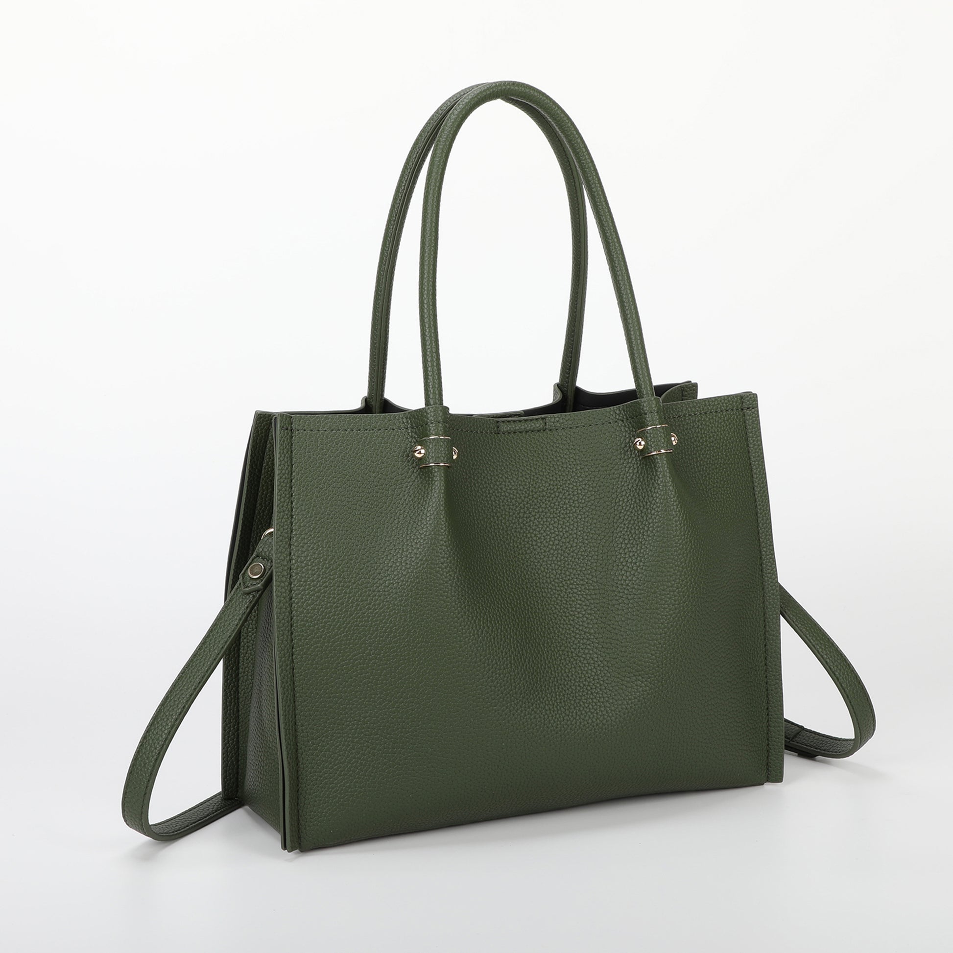 BORSA A SPALLA CON RIFINITURE IN TINTA