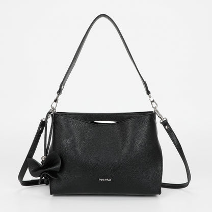 BORSA A SPALLA MEDIA CON BORDI NERI