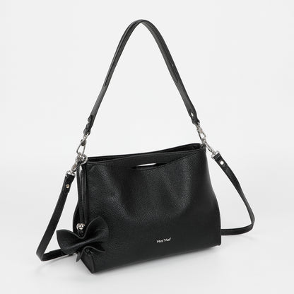 BORSA A SPALLA MEDIA CON BORDI NERI