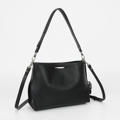 BORSA A SPALLA MEDIA CON BORDI NERI