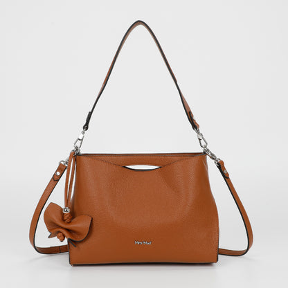 BORSA A SPALLA MEDIA CON BORDI NERI