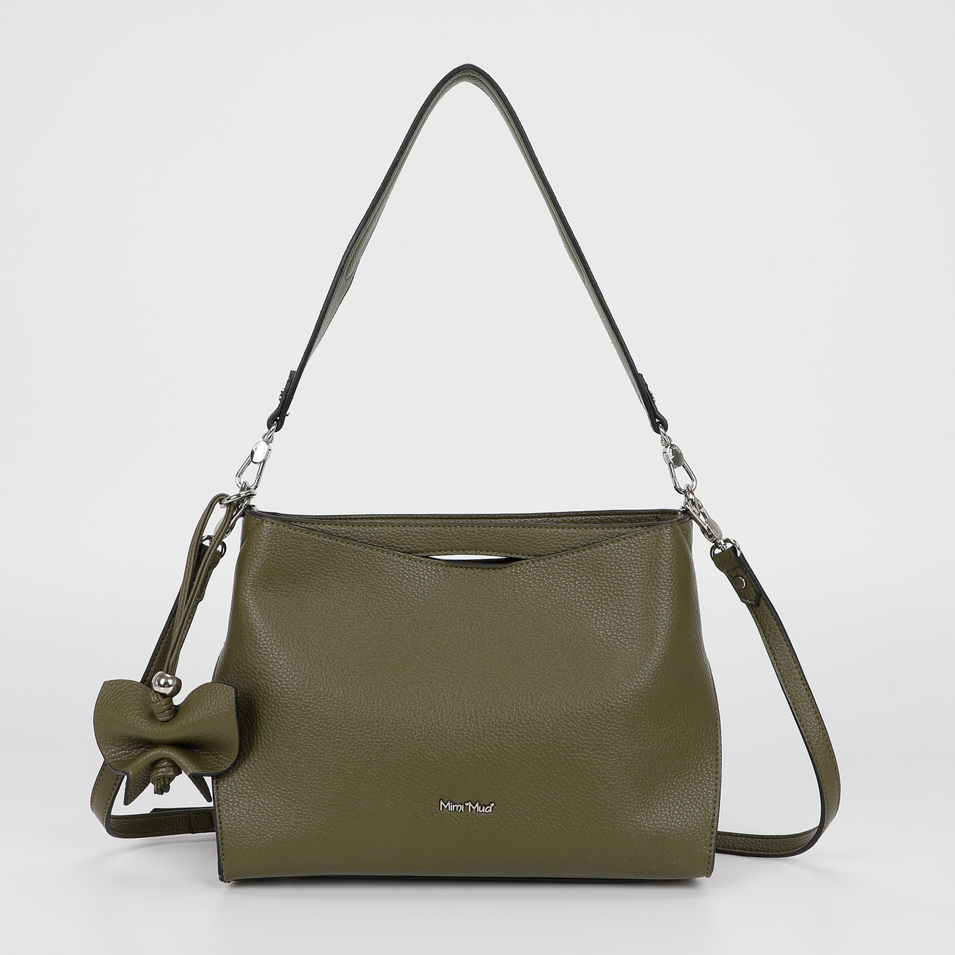 BORSA A SPALLA MEDIA CON BORDI NERI