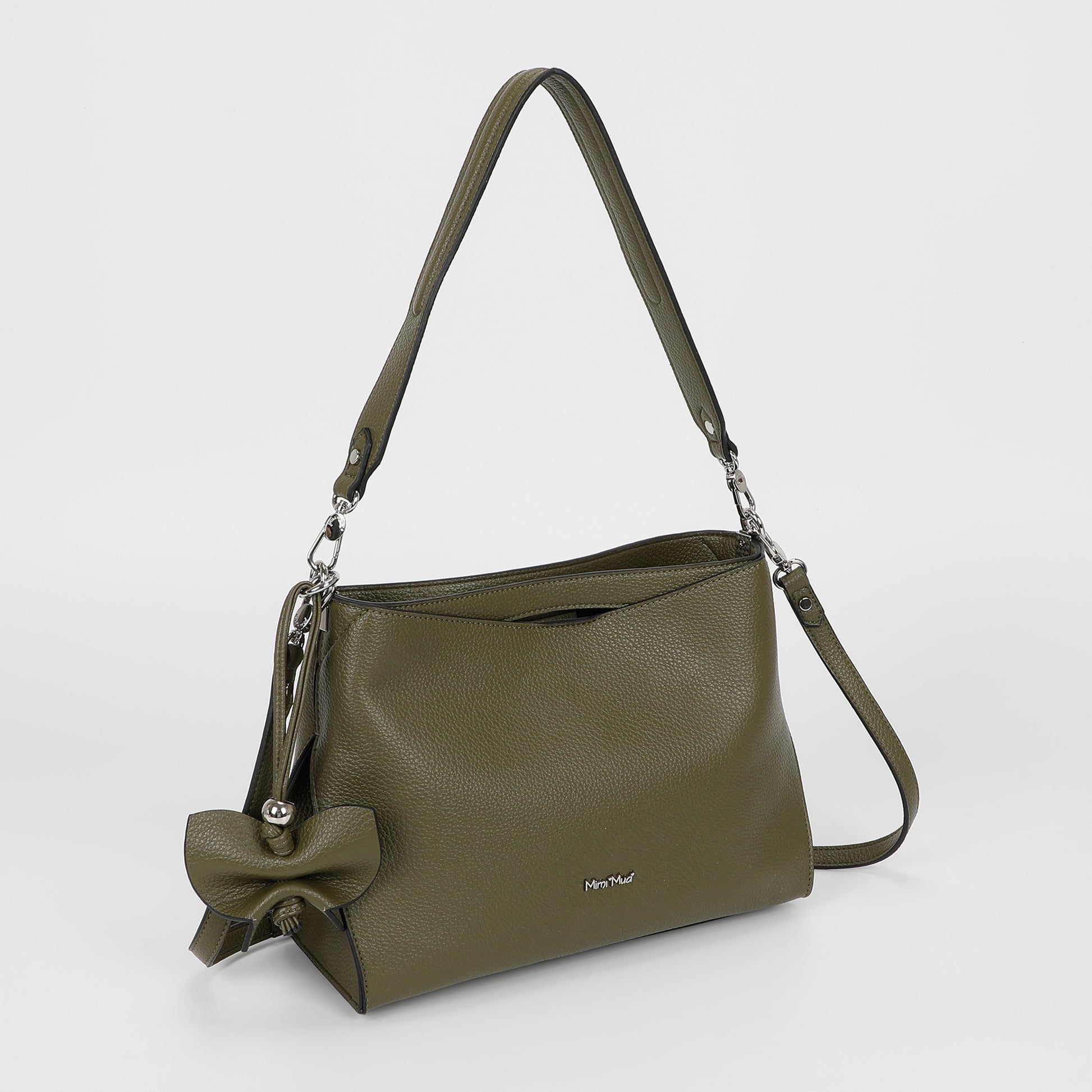 BORSA A SPALLA MEDIA CON BORDI NERI
