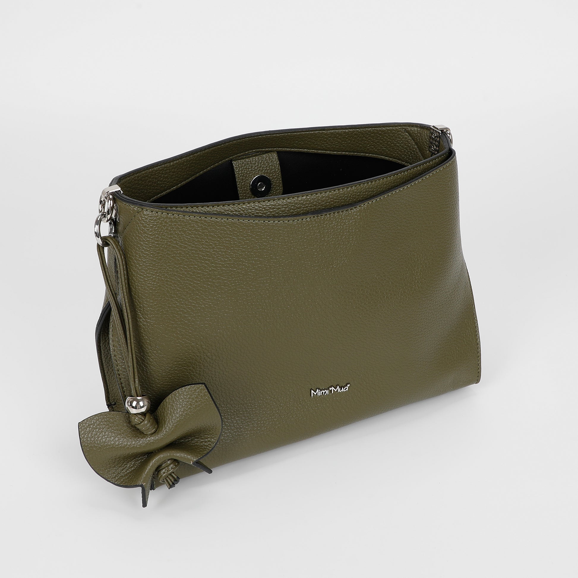 BORSA A SPALLA MEDIA CON BORDI NERI