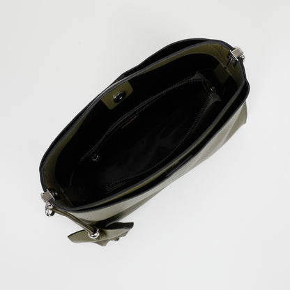 BORSA A SPALLA MEDIA CON BORDI NERI