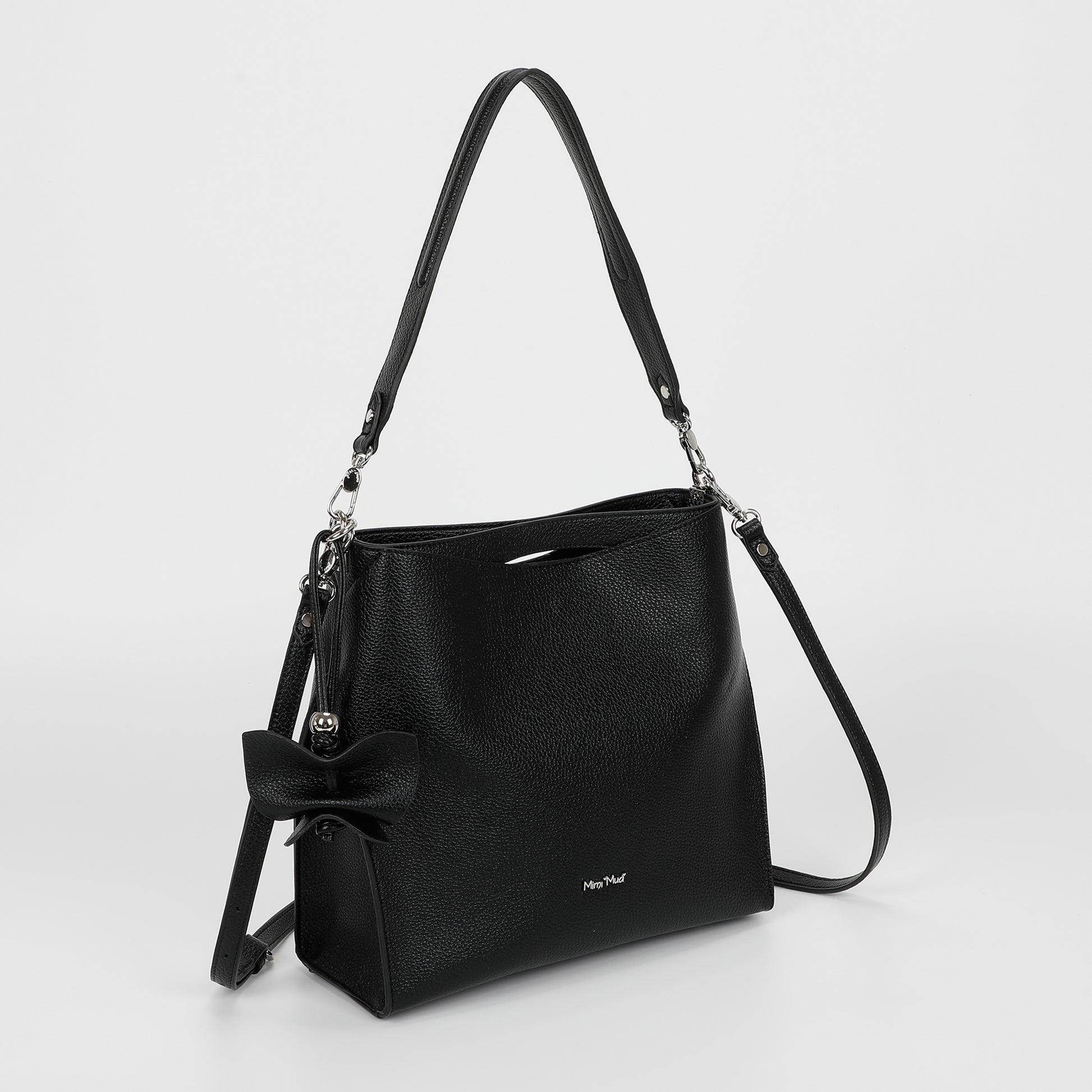 BORSA A SPALLA GRANDE CON BORDI NERI