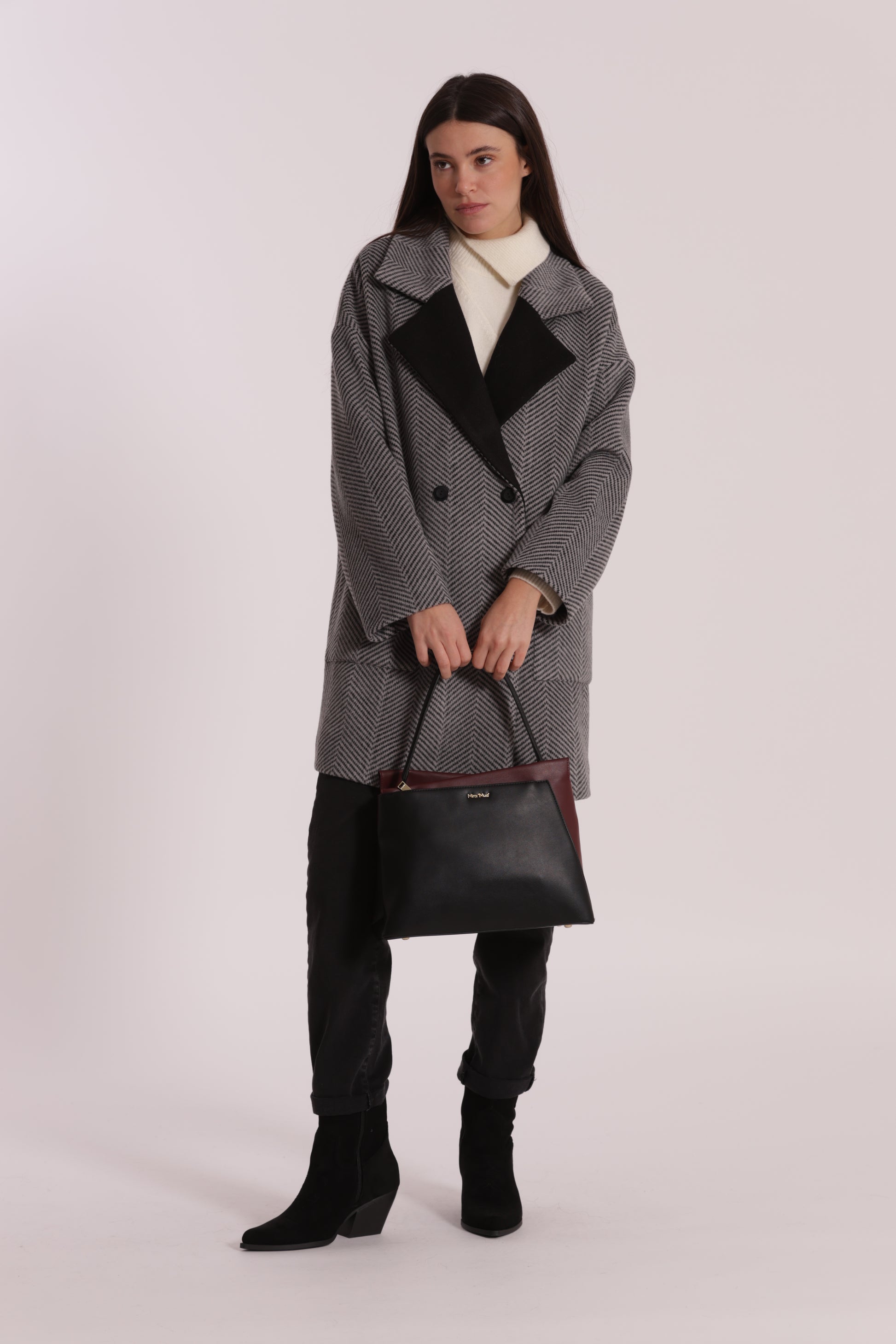 BORSA A SPALLA BICOLOR