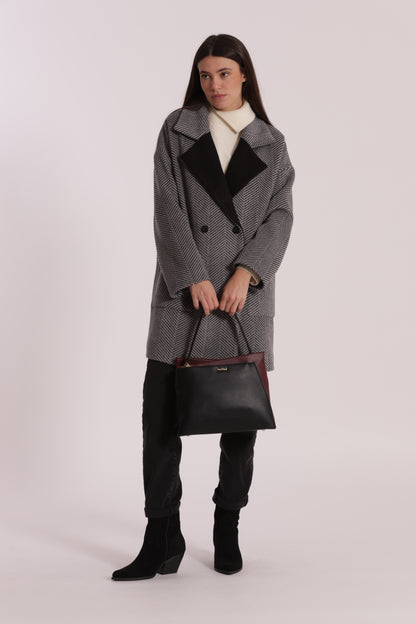 BORSA A SPALLA BICOLOR