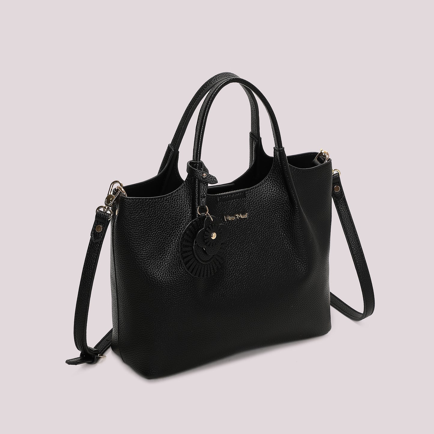 BORSA A MANO CON CHARM A FIORE