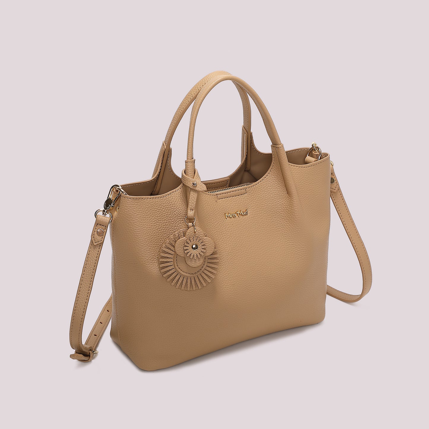 BORSA A MANO CON CHARM A FIORE