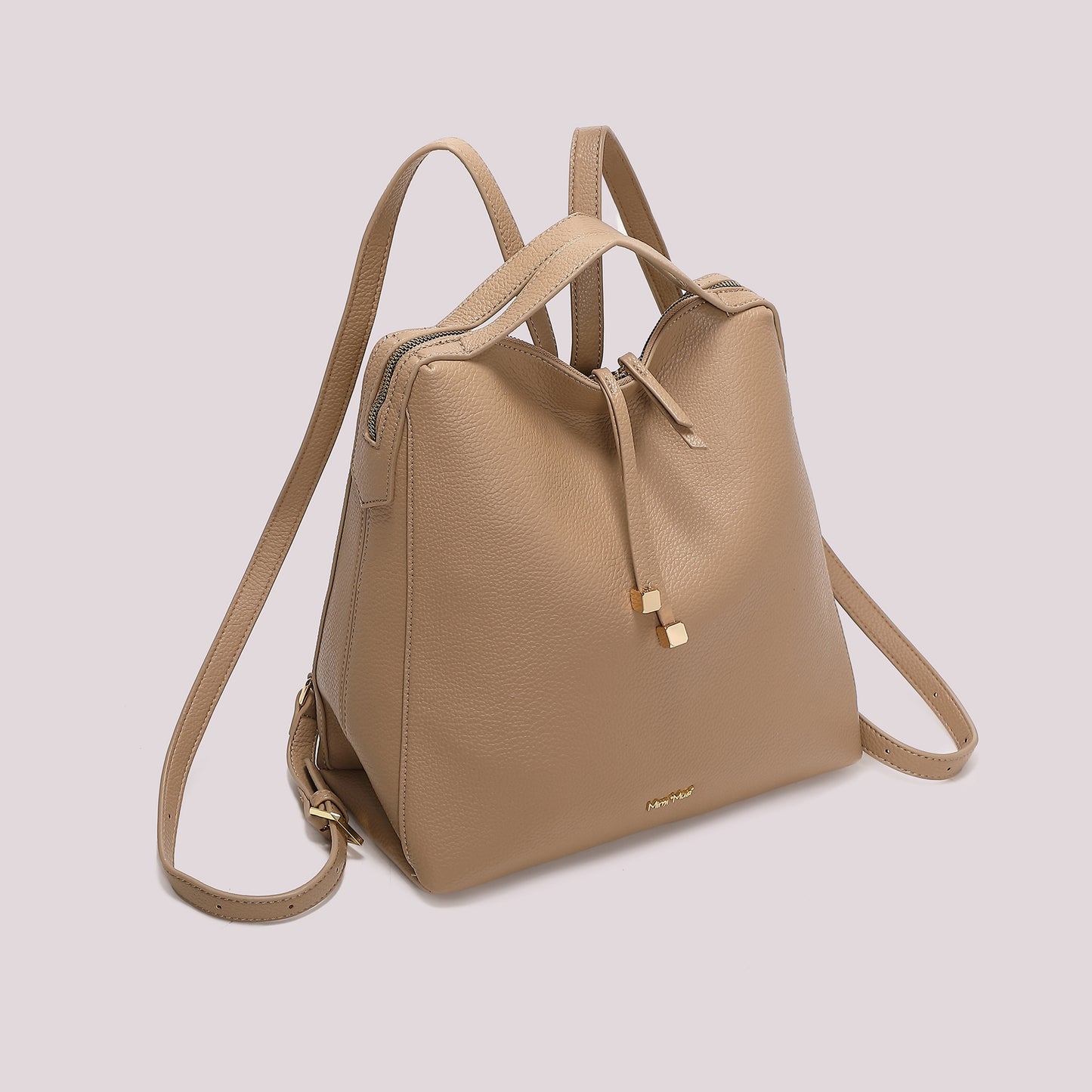 ZAINO CON TIRA ZIP CON DETTAGLIO QUADRATO