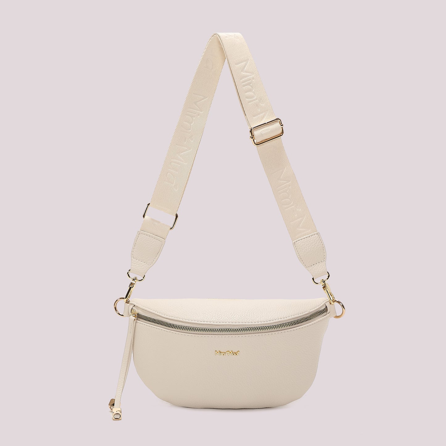 MARSUPIO CON TIRA ZIP CON DETTAGLIO QUADRATO