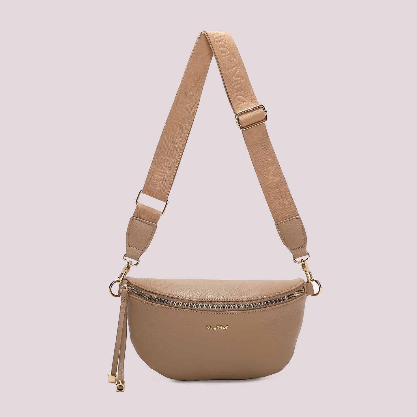 MARSUPIO CON TIRA ZIP CON DETTAGLIO QUADRATO