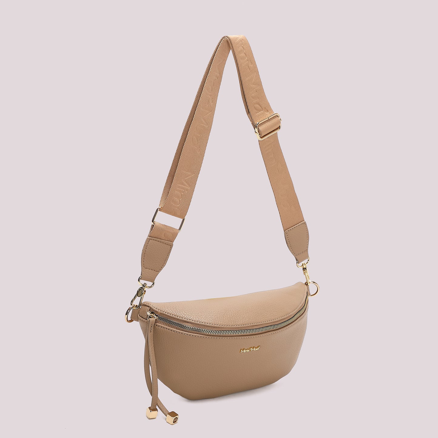 MARSUPIO CON TIRA ZIP CON DETTAGLIO QUADRATO