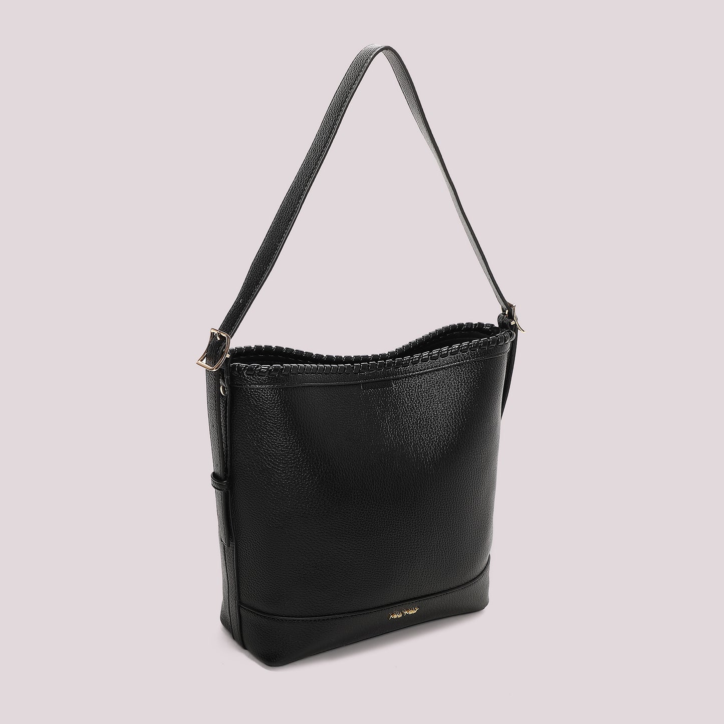 BORSA A SECCHIELLO CON BORDO INTRECCIATO