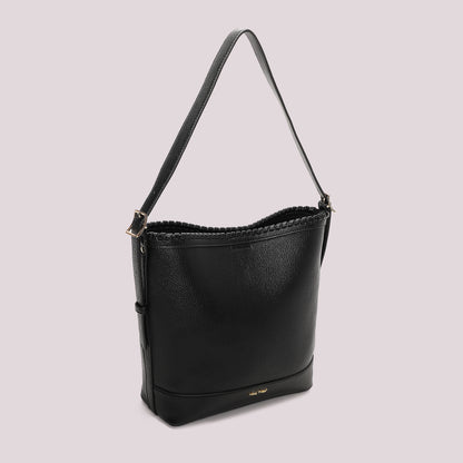 BORSA A SECCHIELLO CON BORDO INTRECCIATO