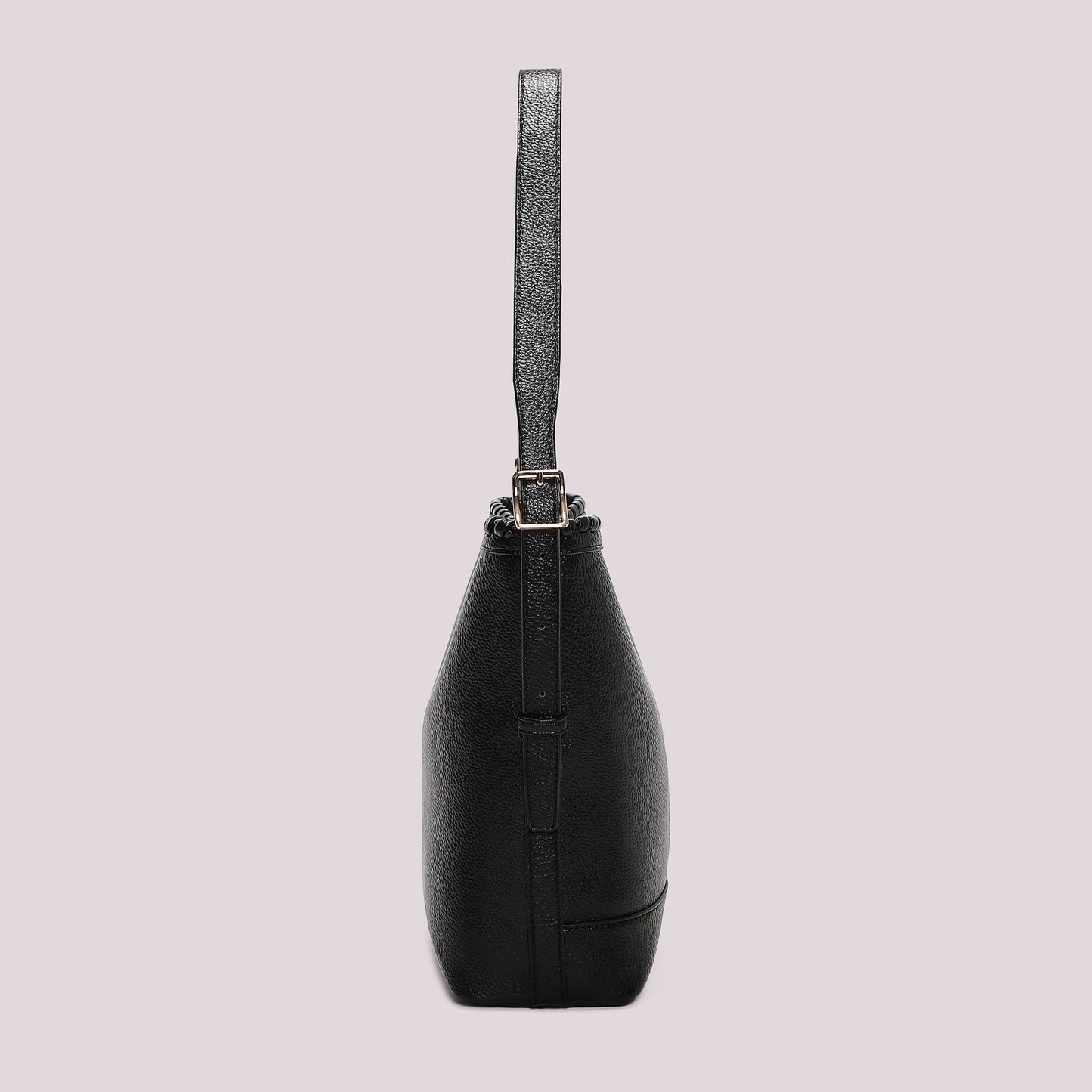 BORSA A SECCHIELLO CON BORDO INTRECCIATO
