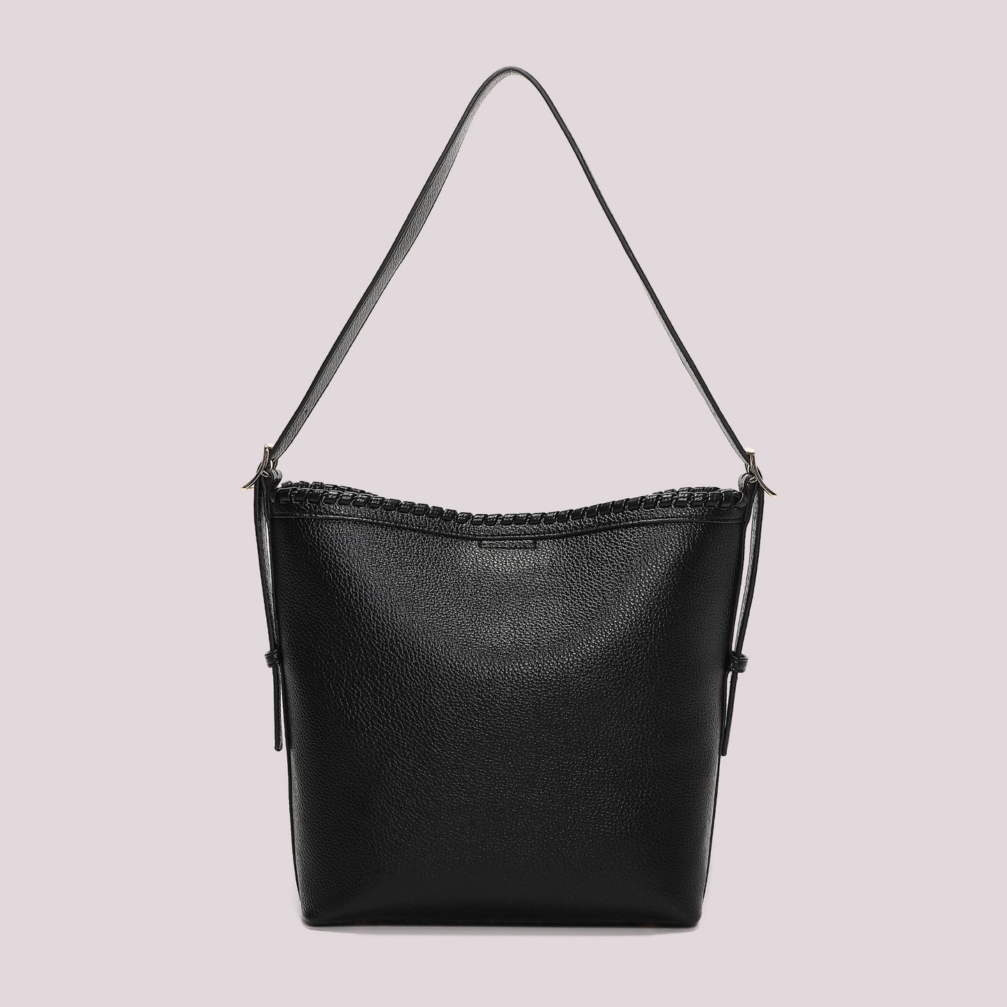 BORSA A SECCHIELLO CON BORDO INTRECCIATO