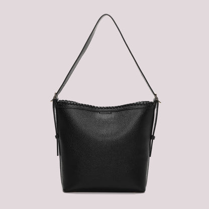BORSA A SECCHIELLO CON BORDO INTRECCIATO