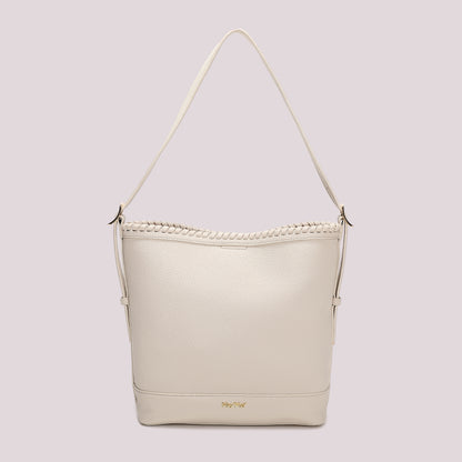 BORSA A SECCHIELLO CON BORDO INTRECCIATO