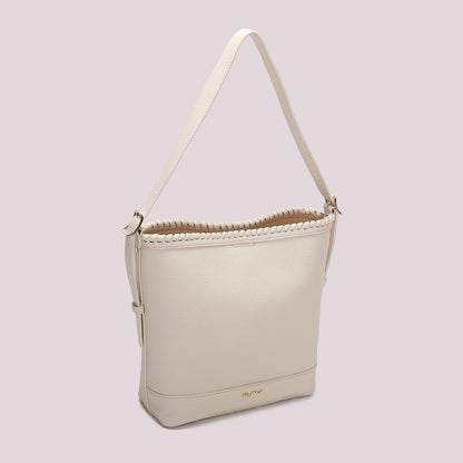 BORSA A SECCHIELLO CON BORDO INTRECCIATO