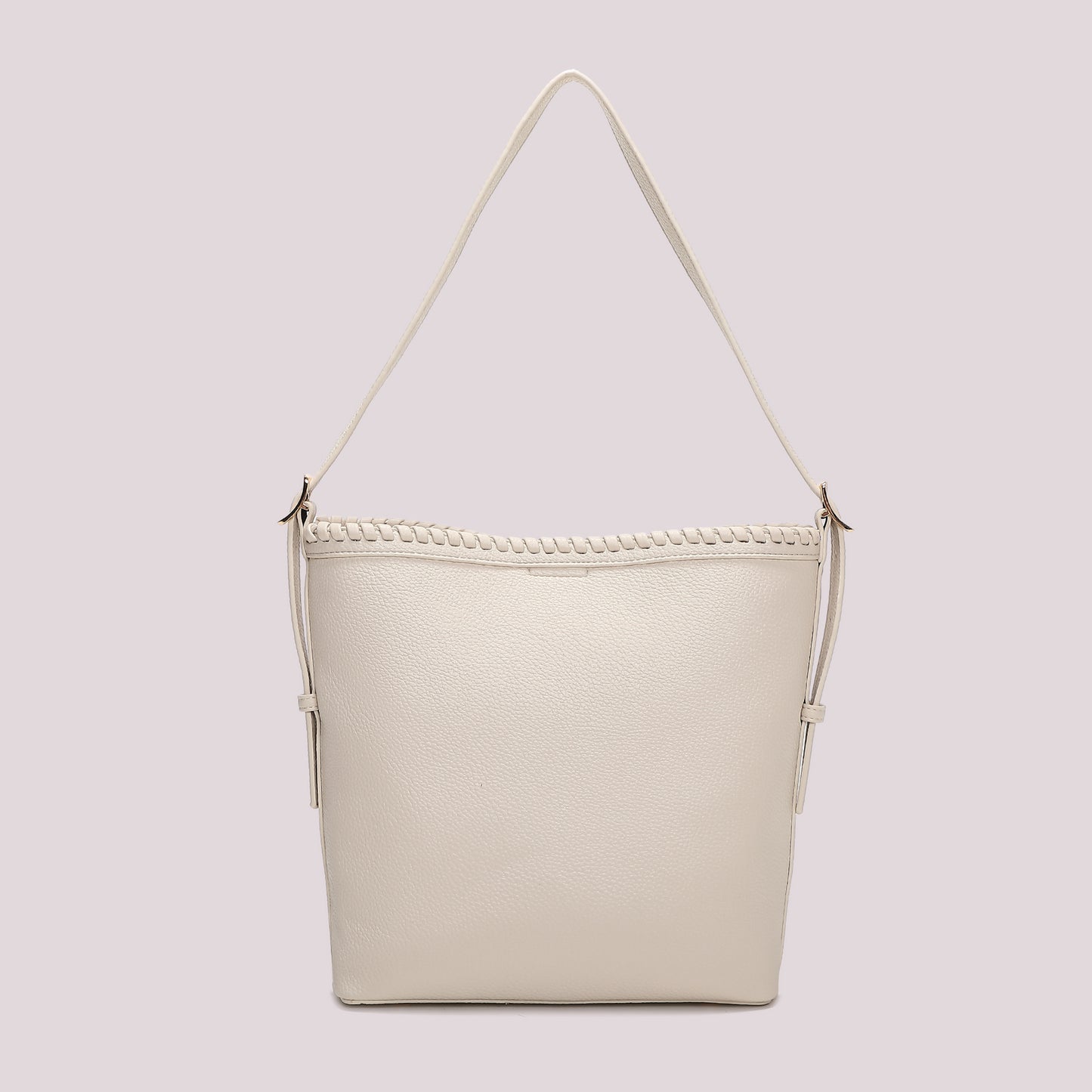 BORSA A SECCHIELLO CON BORDO INTRECCIATO