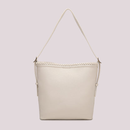 BORSA A SECCHIELLO CON BORDO INTRECCIATO