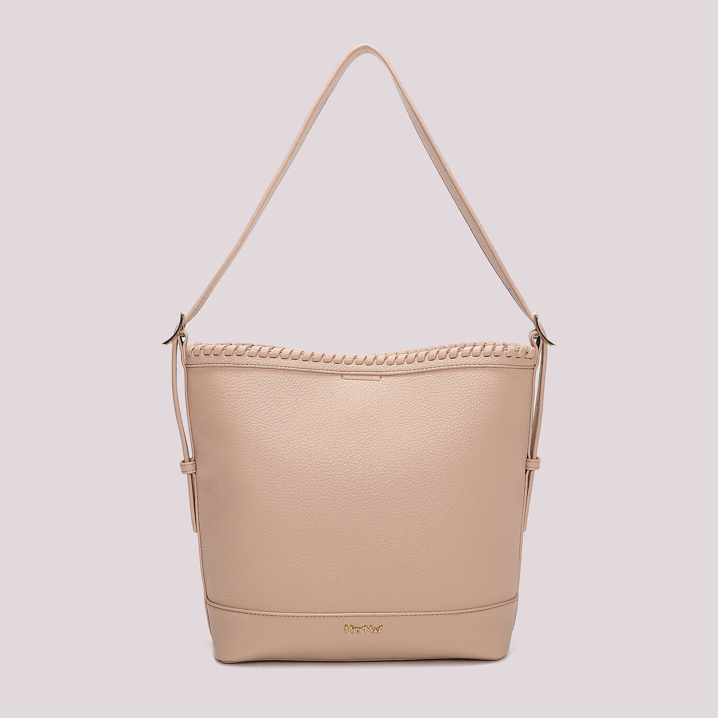 BORSA A SECCHIELLO CON BORDO INTRECCIATO