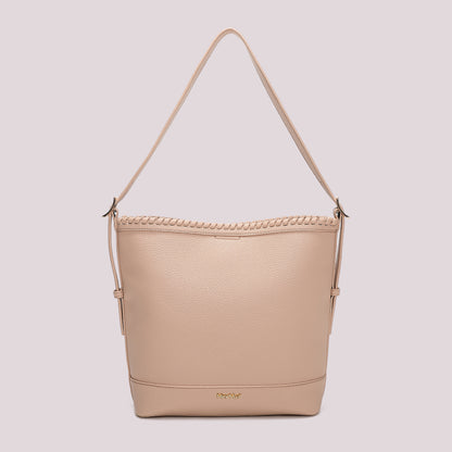 BORSA A SECCHIELLO CON BORDO INTRECCIATO