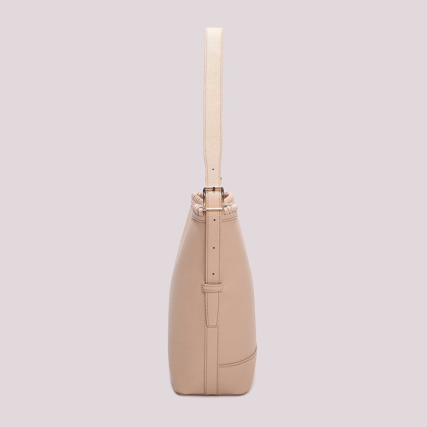 BORSA A SECCHIELLO CON BORDO INTRECCIATO