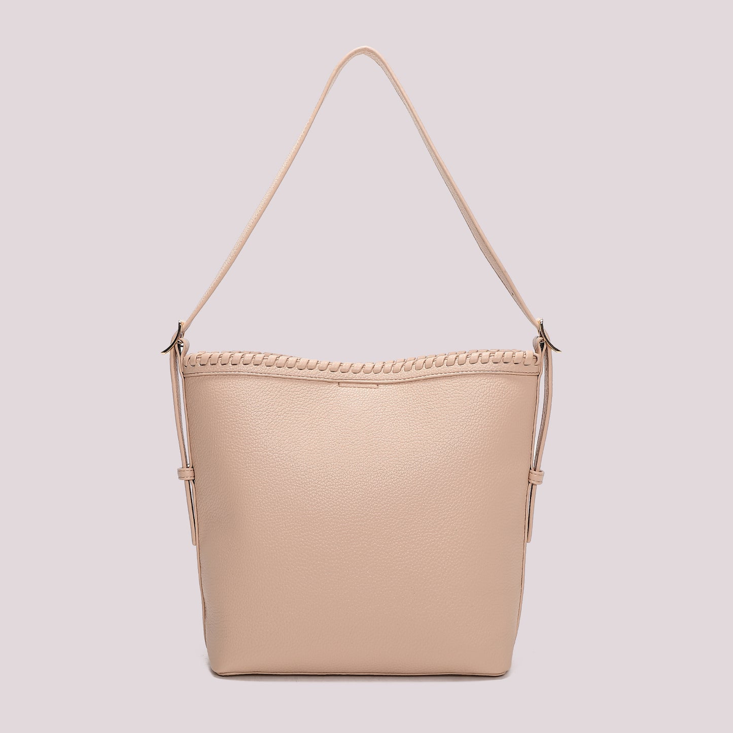 BORSA A SECCHIELLO CON BORDO INTRECCIATO