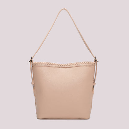 BORSA A SECCHIELLO CON BORDO INTRECCIATO