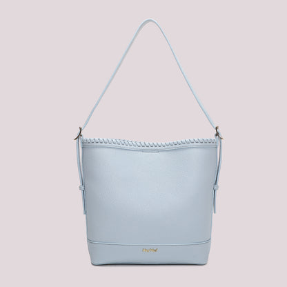 BORSA A SECCHIELLO CON BORDO INTRECCIATO