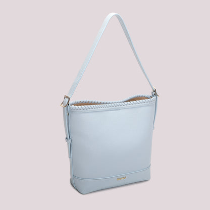 BORSA A SECCHIELLO CON BORDO INTRECCIATO