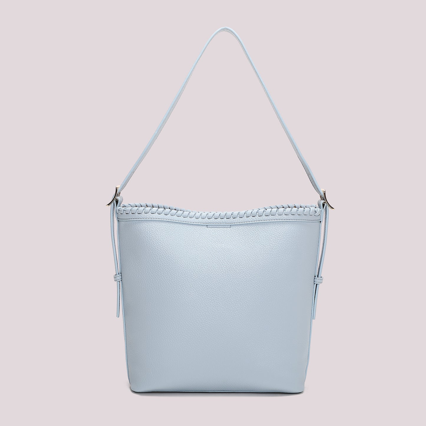 BORSA A SECCHIELLO CON BORDO INTRECCIATO