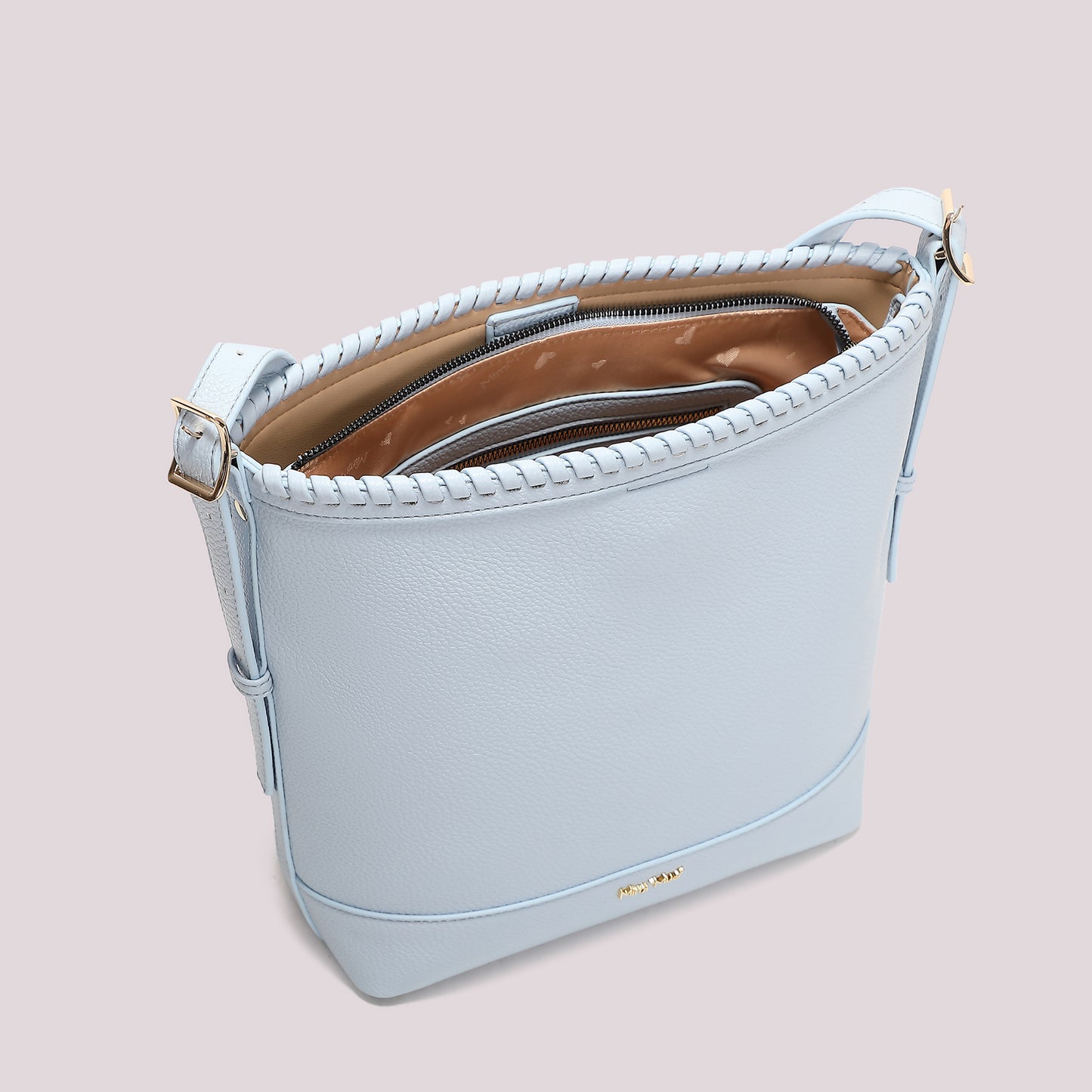 BORSA A SECCHIELLO CON BORDO INTRECCIATO