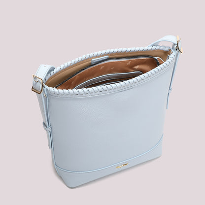 BORSA A SECCHIELLO CON BORDO INTRECCIATO