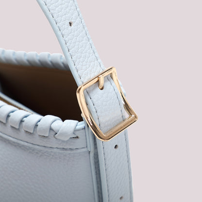 BORSA A SECCHIELLO CON BORDO INTRECCIATO