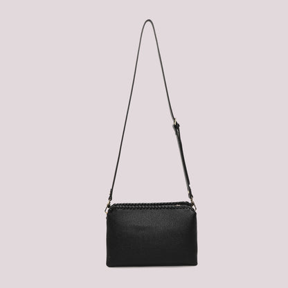 BORSA A TRACOLLA CON BORDO INTRECCIATO