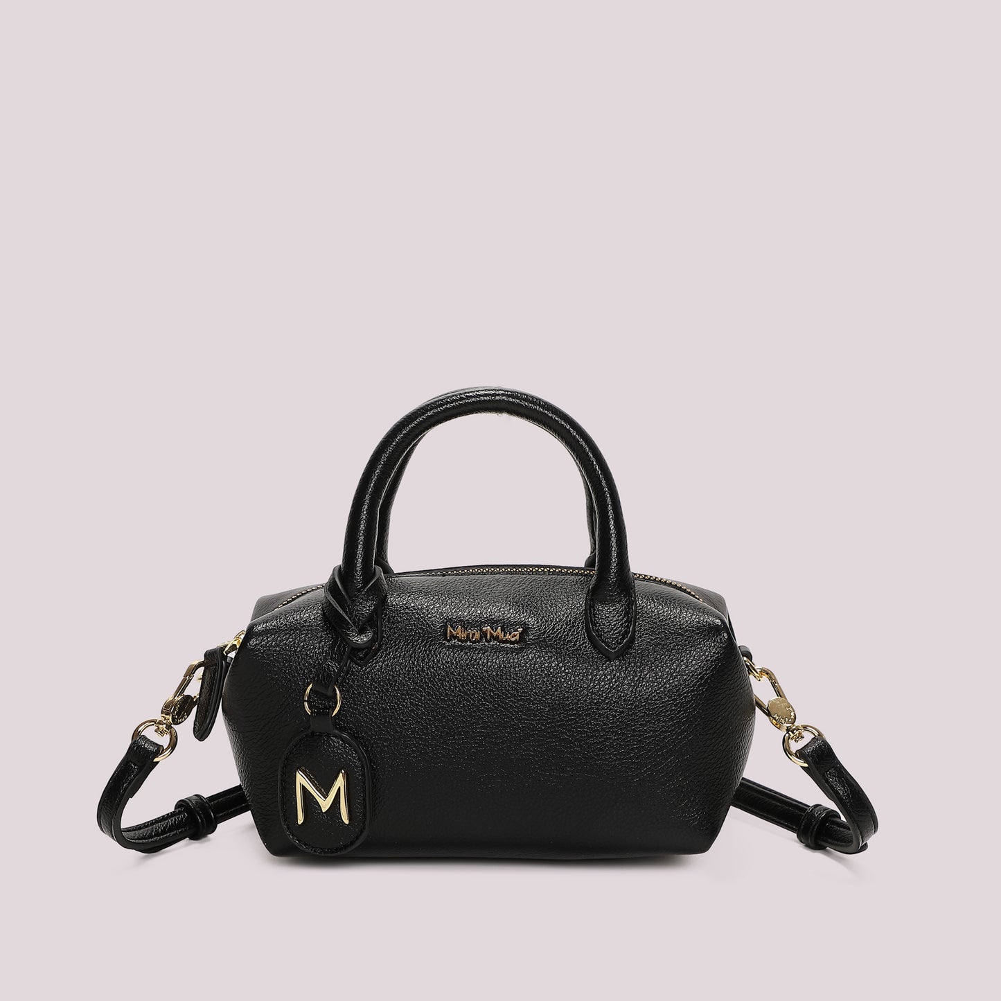 BORSA A BAULETTO PICCOLA CON TARGHETTA LOGATA