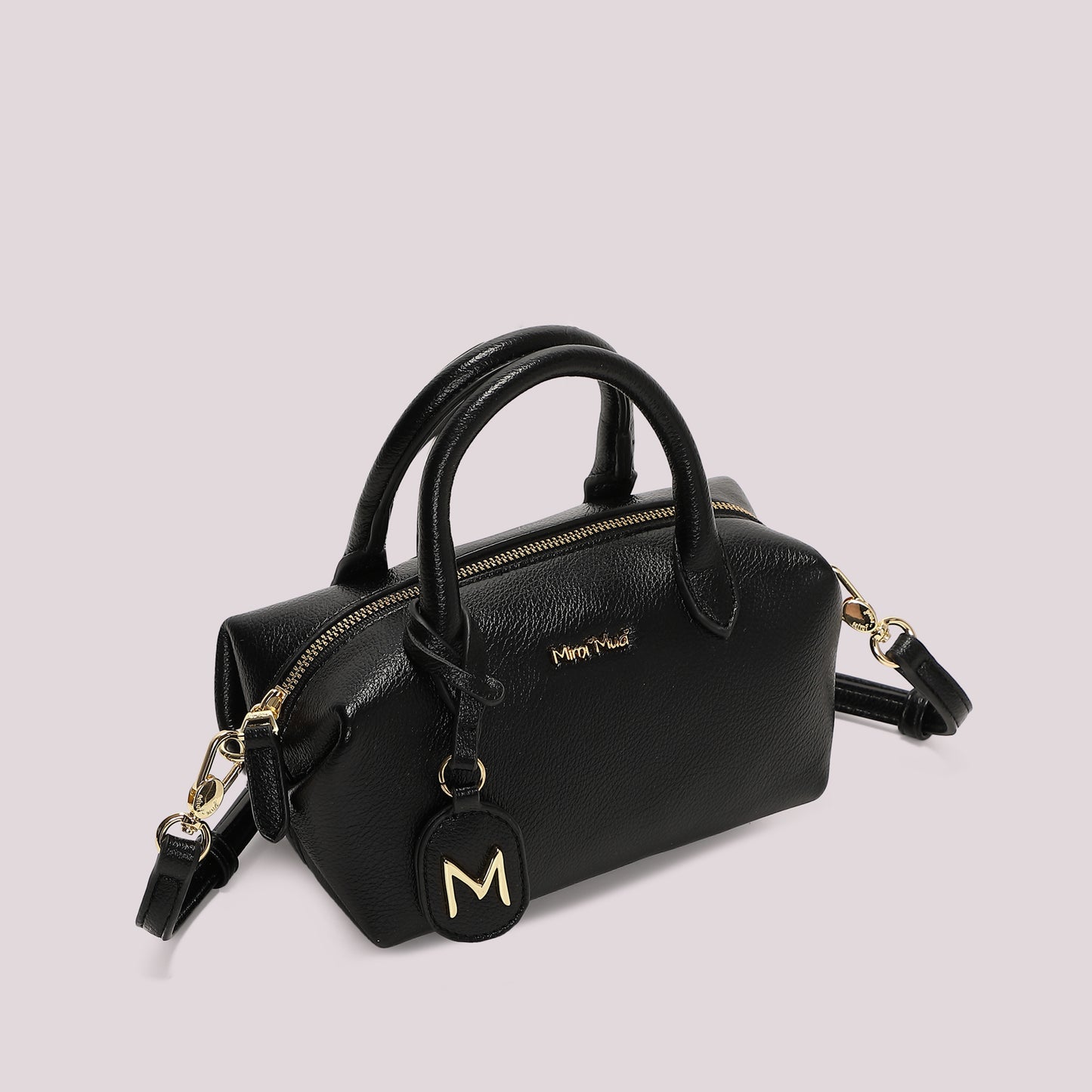 BORSA A BAULETTO PICCOLA CON TARGHETTA LOGATA