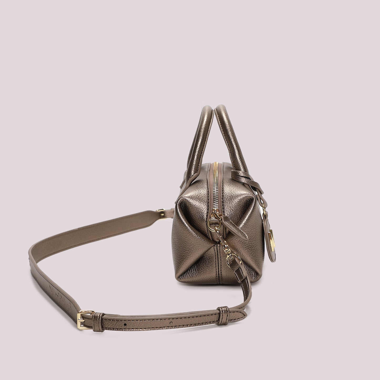 BORSA A BAULETTO PICCOLA CON TARGHETTA LOGATA