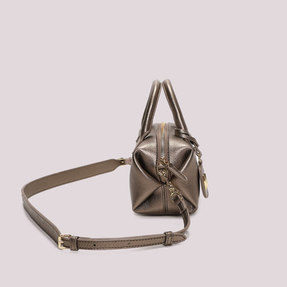 BORSA A BAULETTO PICCOLA CON TARGHETTA LOGATA
