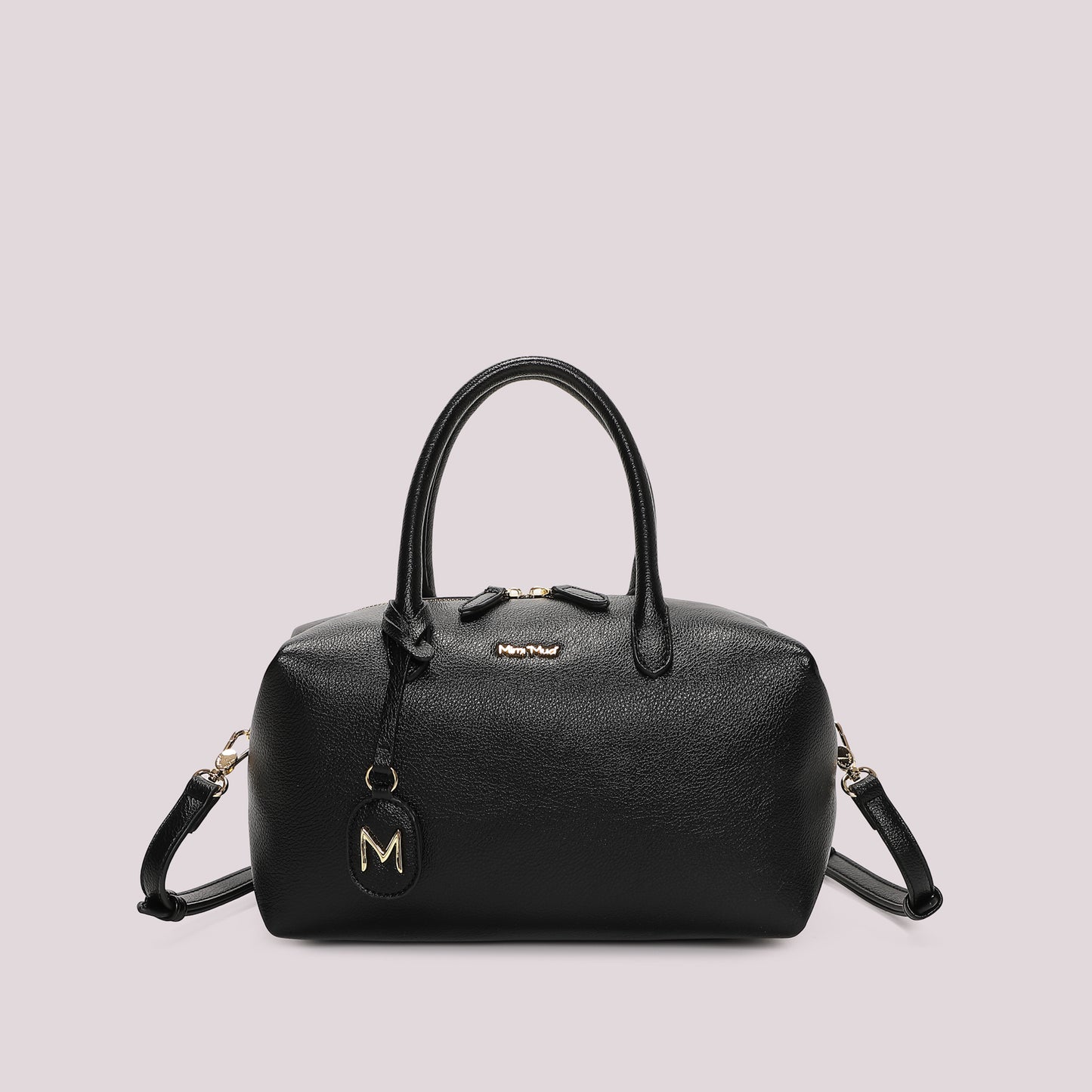BORSA A BAULETTO MEDIA CON TARGHETTA LOGATA