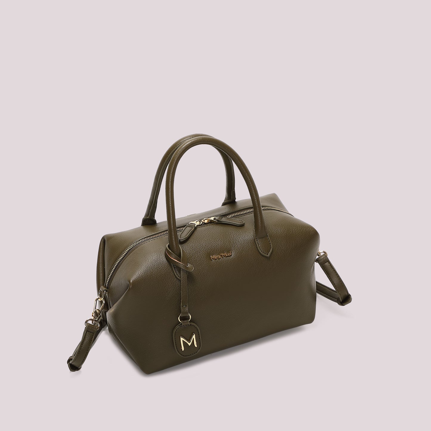 BORSA A BAULETTO MEDIA CON TARGHETTA LOGATA
