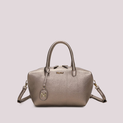 BORSA A BAULETTO MEDIA CON TARGHETTA LOGATA