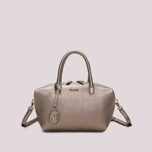 BORSA A BAULETTO MEDIA CON TARGHETTA LOGATA