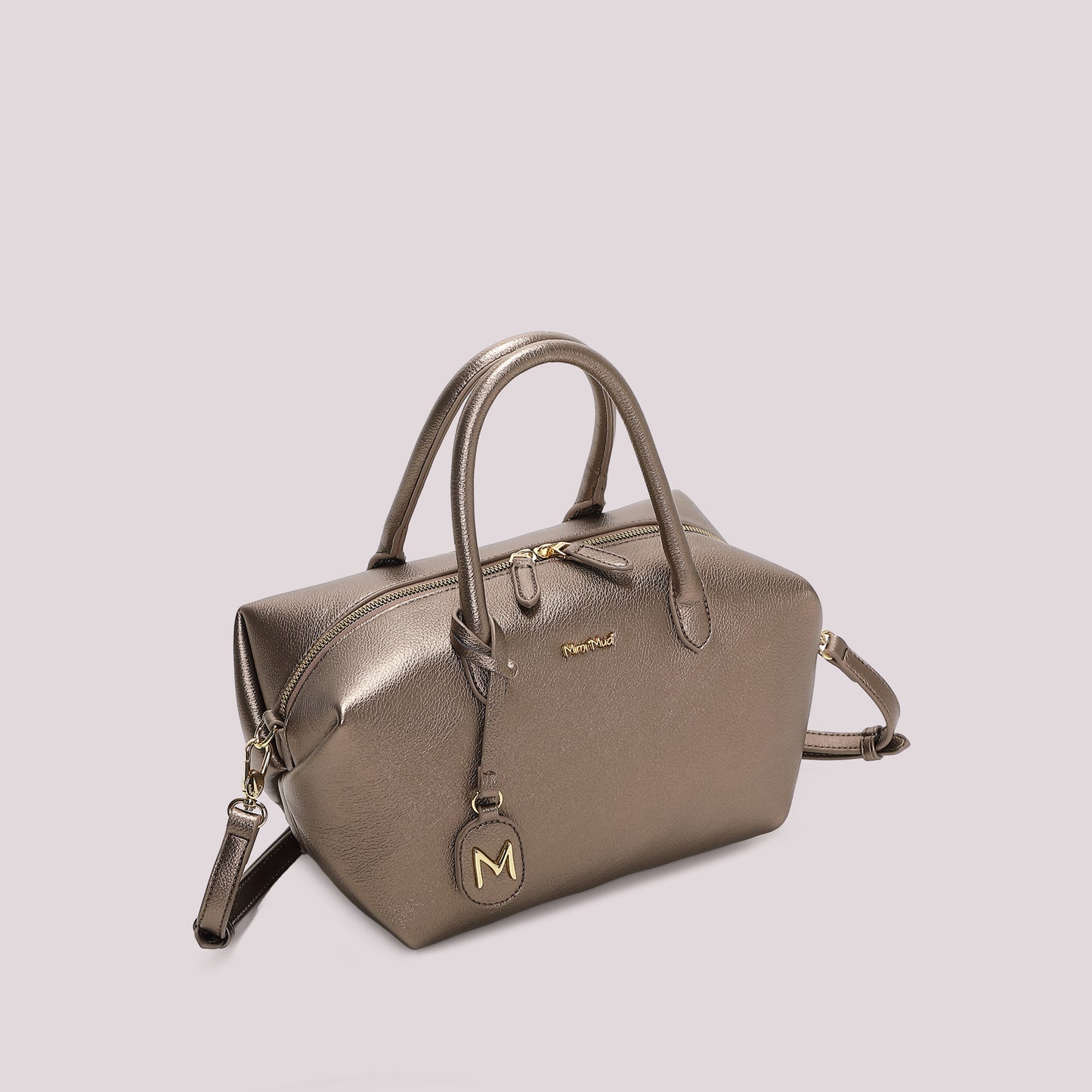BORSA A BAULETTO MEDIA CON TARGHETTA LOGATA