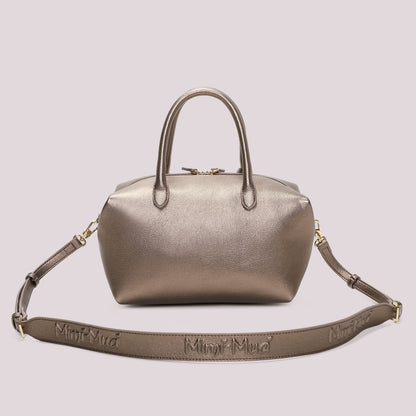 BORSA A BAULETTO MEDIA CON TARGHETTA LOGATA